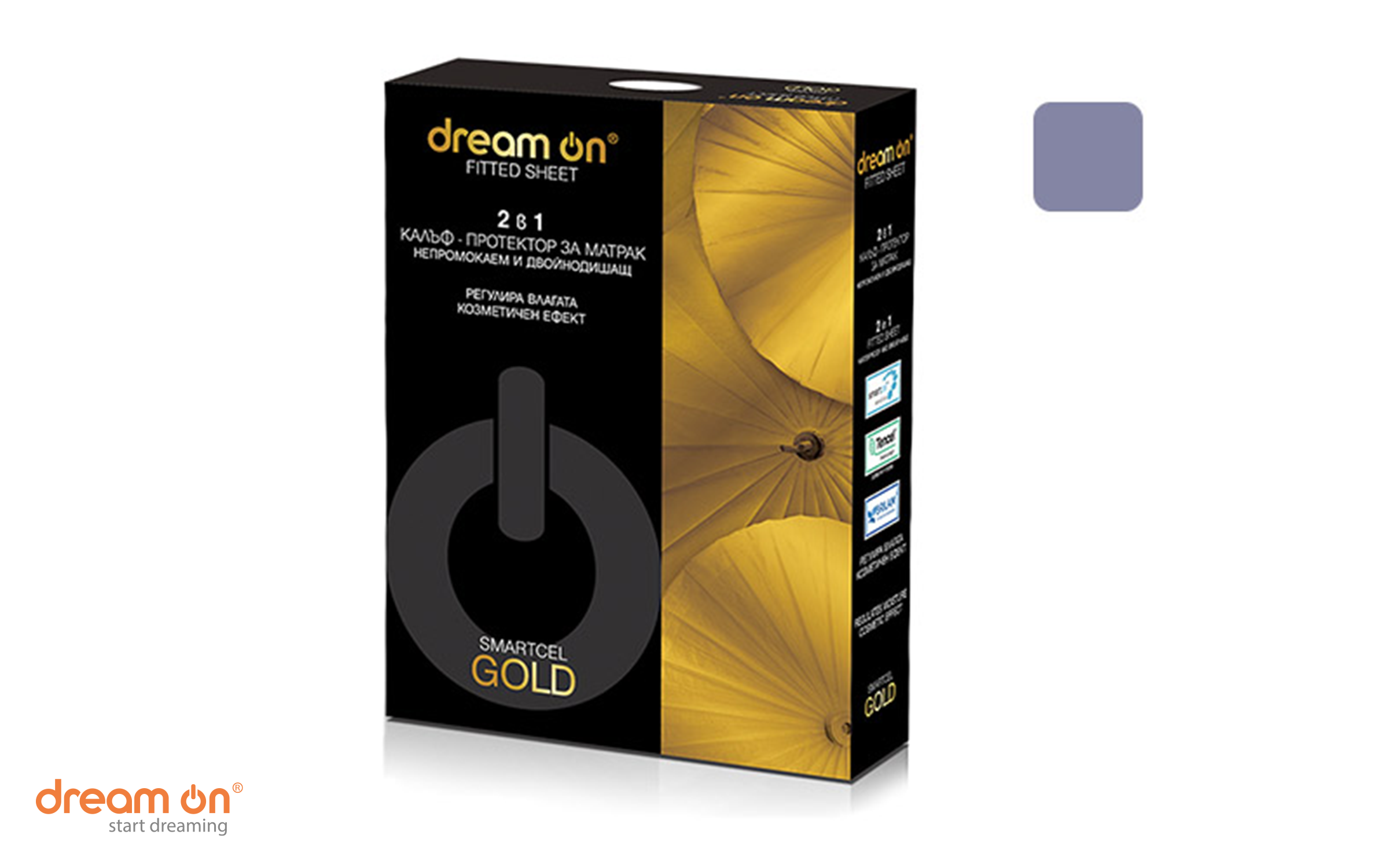 Mattress protector 200/190 - 200 Smartcel Gold, grey  2
